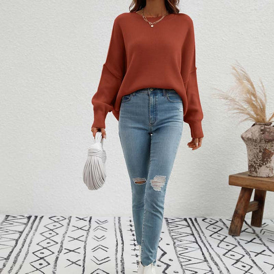 EB | Pullover - Damen Herbst Rundhals Strickpullover