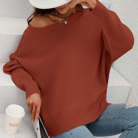 EB | Pullover - Damen Herbst Rundhals Strickpullover