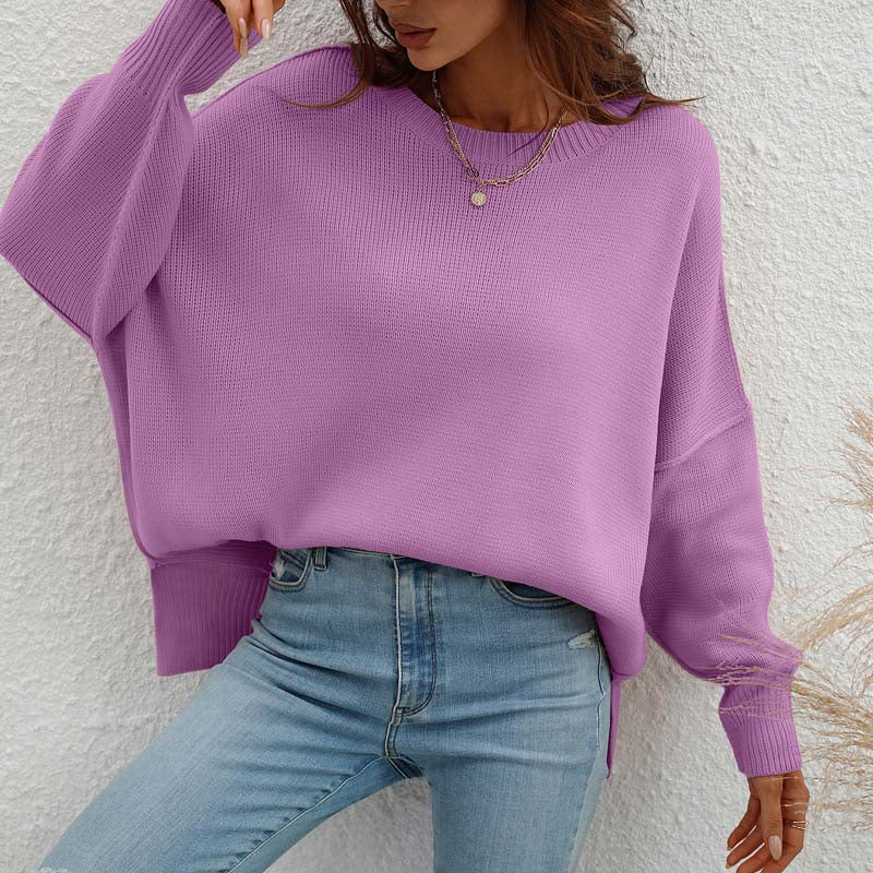 EB | Pullover - Damen Herbst Rundhals Strickpullover