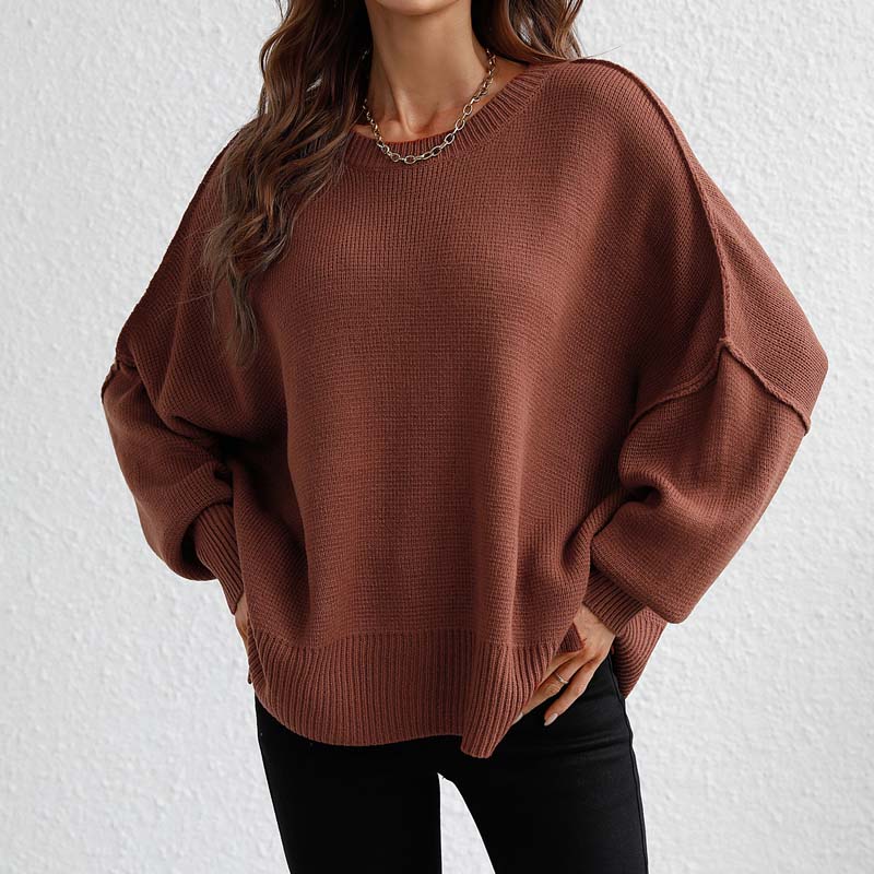 EB | Pullover - Damen Herbst Rundhals Strickpullover
