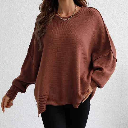 EB | Pullover - Damen Herbst Rundhals Strickpullover