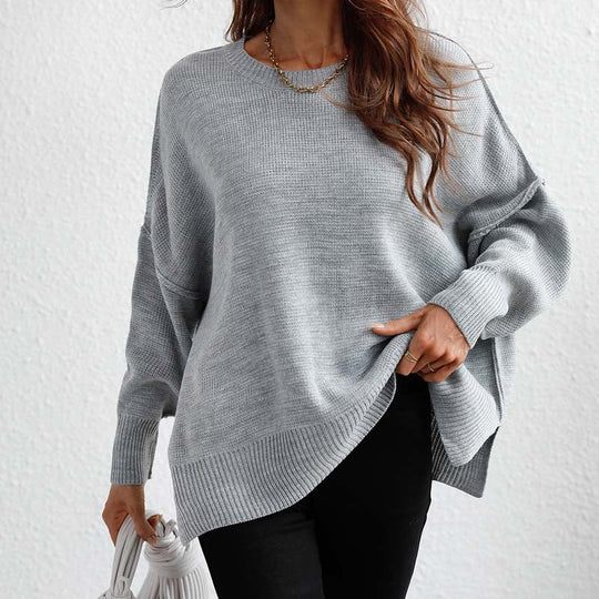 EB | Pullover - Damen Herbst Rundhals Strickpullover
