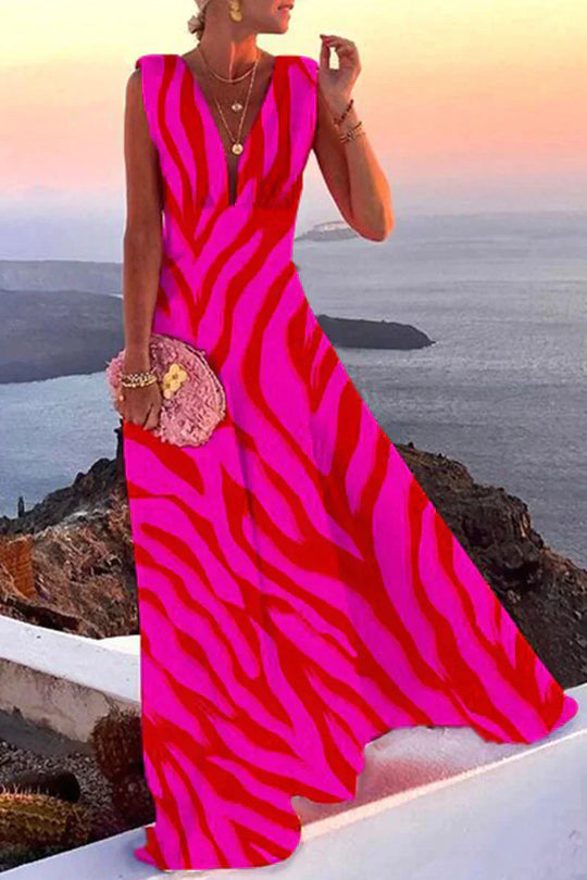 EB | Sommerliches Ärmelloses Kleid mit Aufdruck für Damen