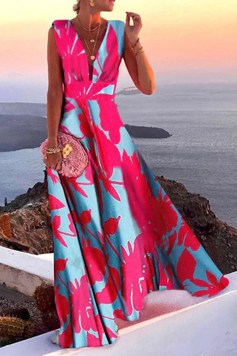 EB | Sommerliches Ärmelloses Kleid mit Aufdruck für Damen