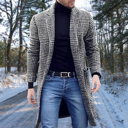 EB | Eleganter Langer Karierter Mantel