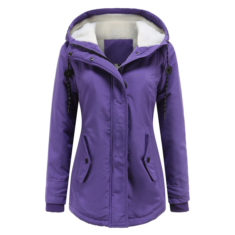 EB | Damen Kapuzenfleece gefütterte Winterjacke
