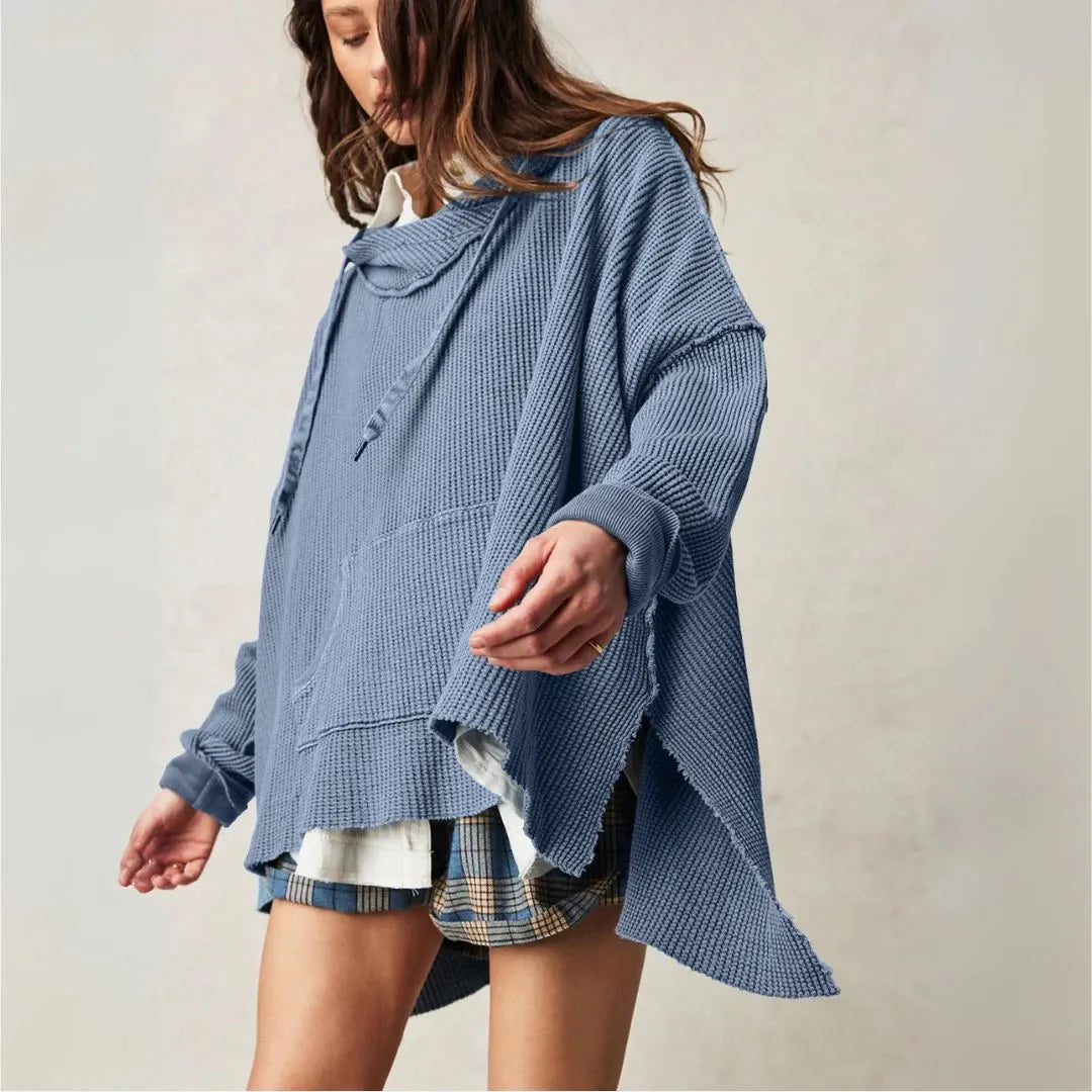 EB | Übergroßer Waffelstrick-Hoodie