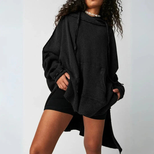 EB | Übergroßer Waffelstrick-Hoodie