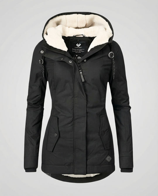 Warme Winterjacke mit Kapuze für Damen | EB