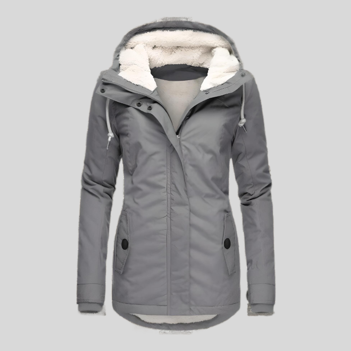 EB | Winterjacke mit Kapuze - Fleece-Futter Damenjacke