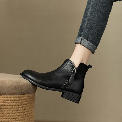 Damen Stiefeletten mit Reißverschluss Modern Kunstleder EB