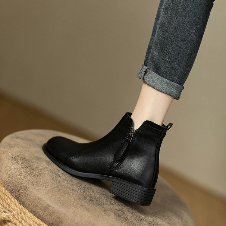 Damen Stiefeletten mit Reißverschluss Modern Kunstleder EB
