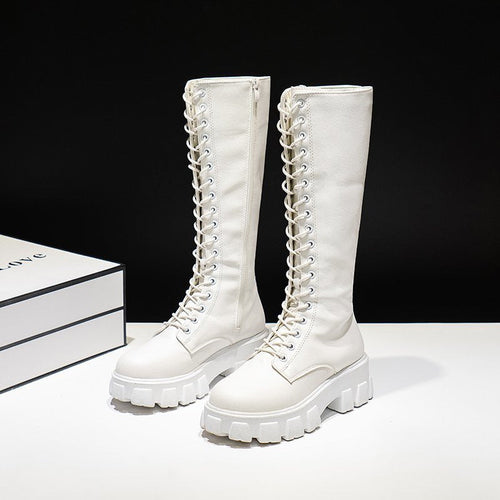 Damen kniehohe Stiefel Stilvolle Kunstleder für Freizeit- und formelle Anlässe EB
