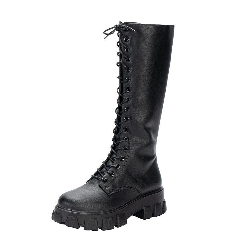Damen kniehohe Stiefel Stilvolle Kunstleder für Freizeit- und formelle Anlässe EB