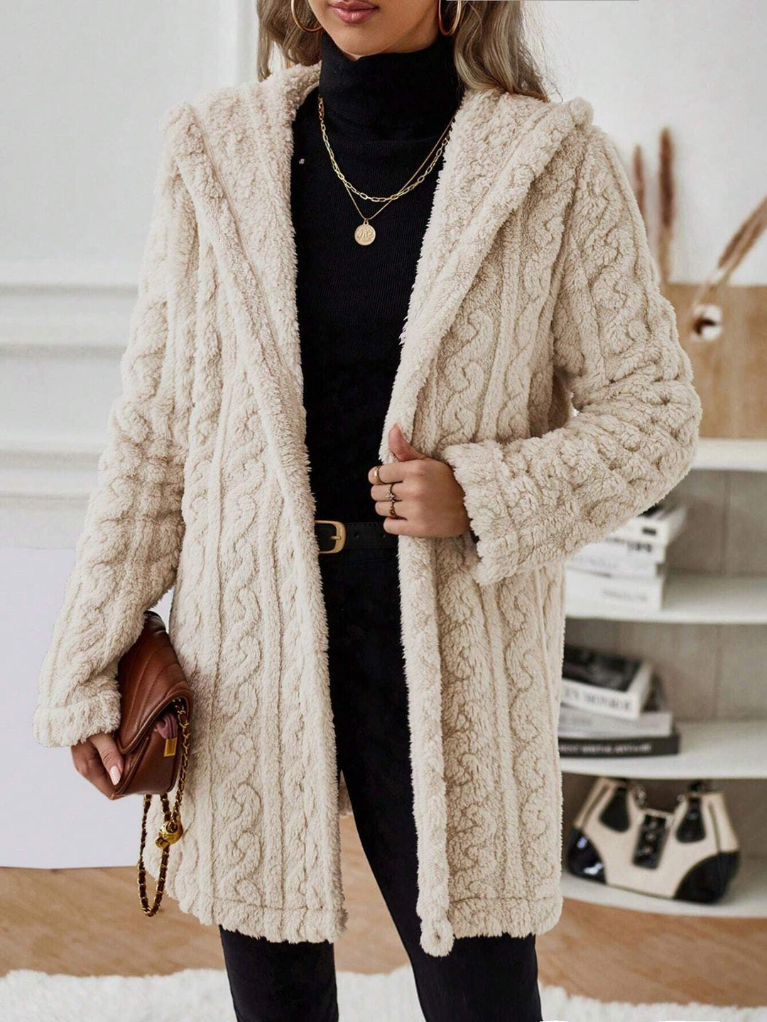 EB | Langärmlige Kapuzenverdrehte Jacke für Herbst/Winter