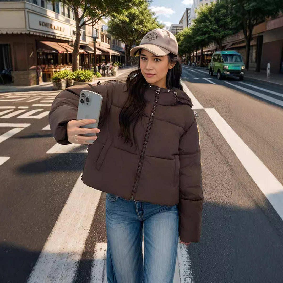 EB | Halbblende Puff-Pastry Slim Fit Daunenjacke