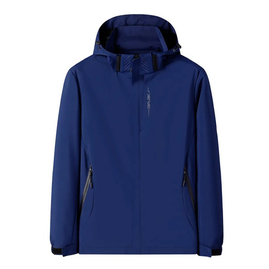 EB | Herren Blauer Kapuzenwindbreaker - Wasserdichtes Design
