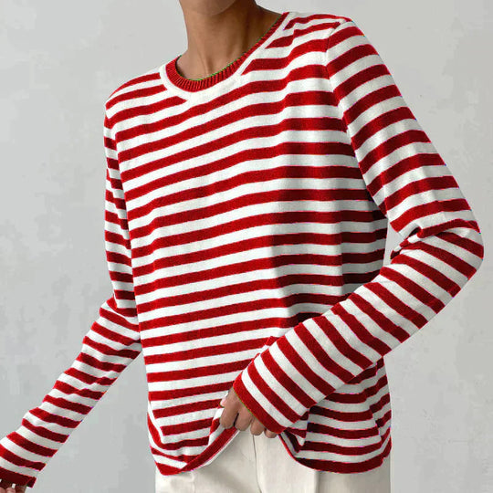 EB | Elegantes Gestreiftes T-Shirt Leichter Stoff