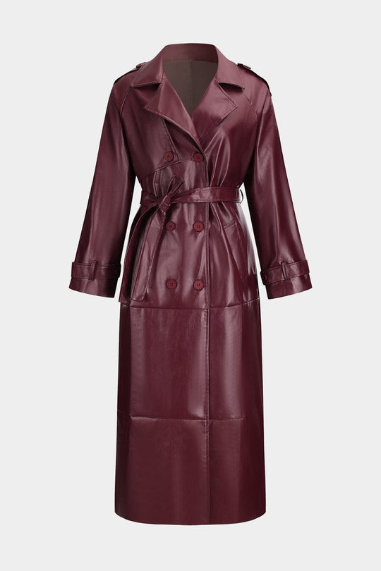 EB | Trenchcoat Aus Kunstleder Eleganz und Stärke Vereint
