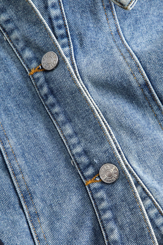 EB | Patchwork Jacke mit Denim und Nylon Elementen Lässig und Individuell