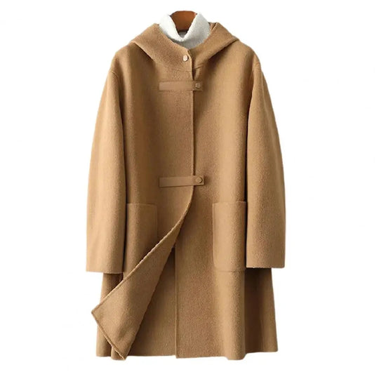 EB | Modische Doppelseitige Kaschmirjacke mit Kapuze für Damen