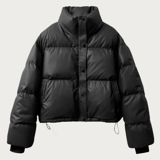 EB | Damen Kurze Pufferjacke mit Hohem Kragen und Isolierender Füllung
