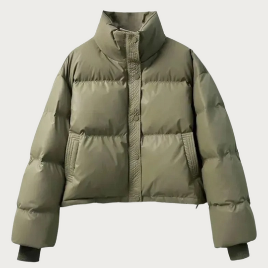 EB | Damen Kurze Pufferjacke mit Hohem Kragen und Isolierender Füllung