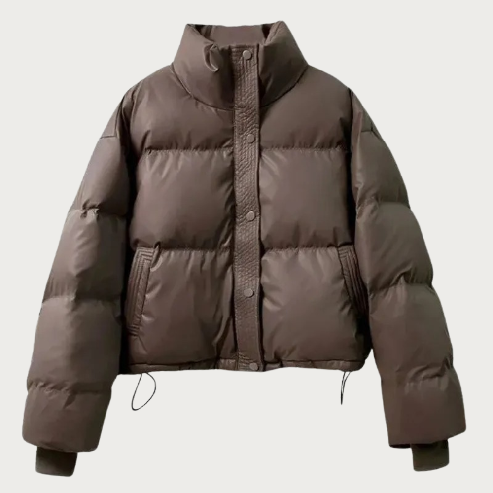EB | Damen Kurze Pufferjacke mit Hohem Kragen und Isolierender Füllung