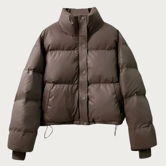 EB | Damen Kurze Pufferjacke mit Hohem Kragen und Isolierender Füllung