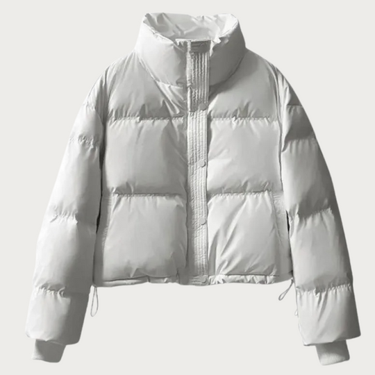 EB | Damen Kurze Pufferjacke mit Hohem Kragen und Isolierender Füllung