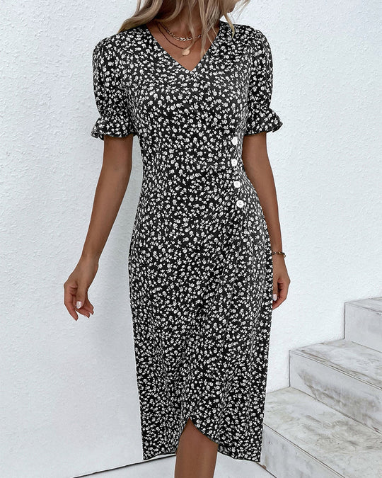 EB | Florales Kleid mit V-Ausschnitt