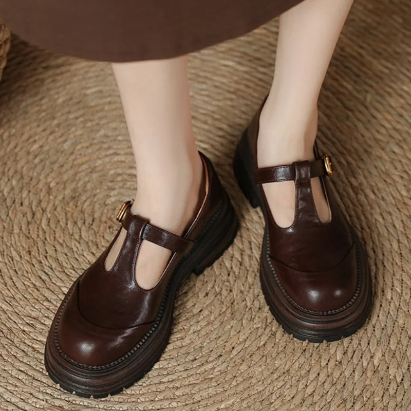 Mary Jane Schuhe - Retro klobige T-Bar Schuhe für Damen EB