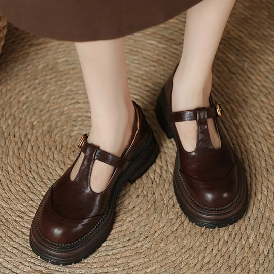 Mary Jane Schuhe - Retro klobige T-Bar Schuhe für Damen EB