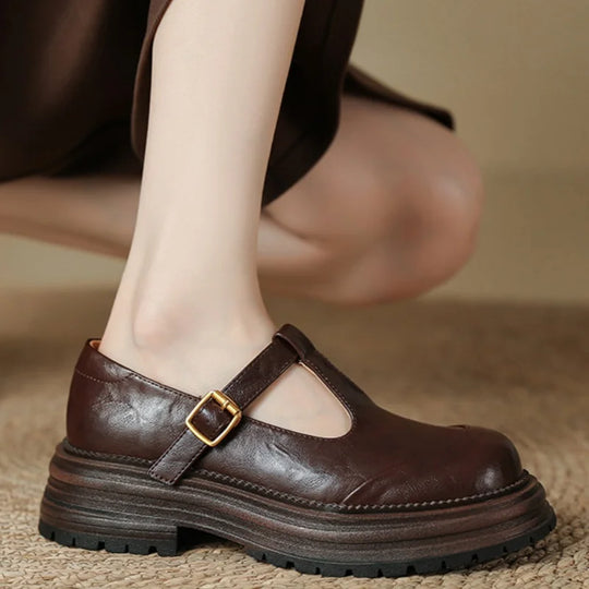 Mary Jane Schuhe - Retro klobige T-Bar Schuhe für Damen EB
