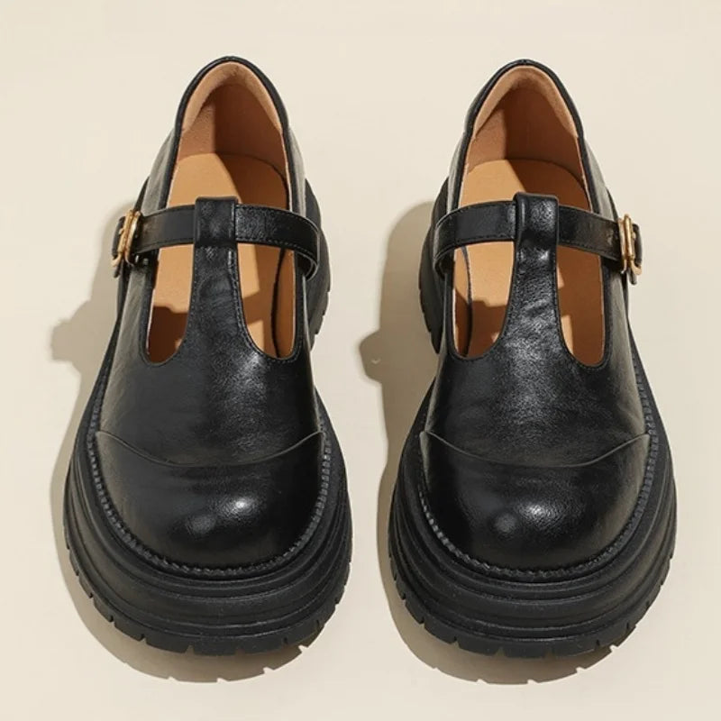 Mary Jane Schuhe - Retro klobige T-Bar Schuhe für Damen EB