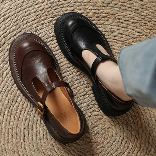 Mary Jane Schuhe - Retro klobige T-Bar Schuhe für Damen EB