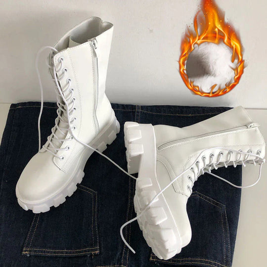 EB | Damen Stiefeletten bis zur Wade mit Sportsohle und warmem Futter