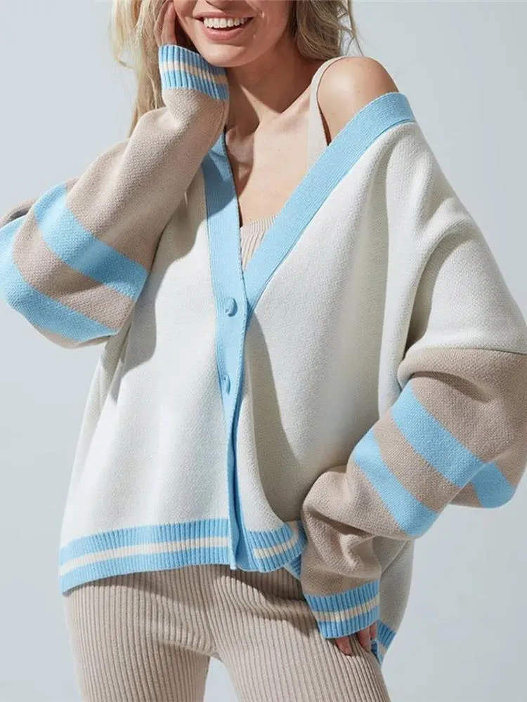 EB | gestreift gestrickte Weste Vintage und trendy