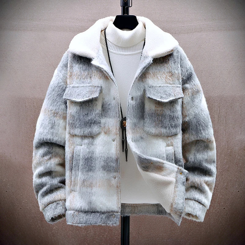 EB | Karierter Woll-Look-Jacke mit Fleece-Futter