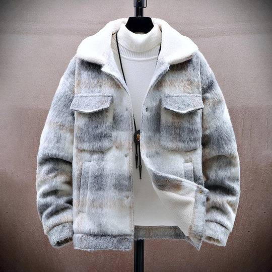 EB | Karierter Woll-Look-Jacke mit Fleece-Futter