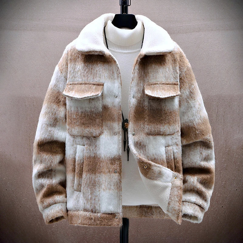 EB | Karierter Woll-Look-Jacke mit Fleece-Futter