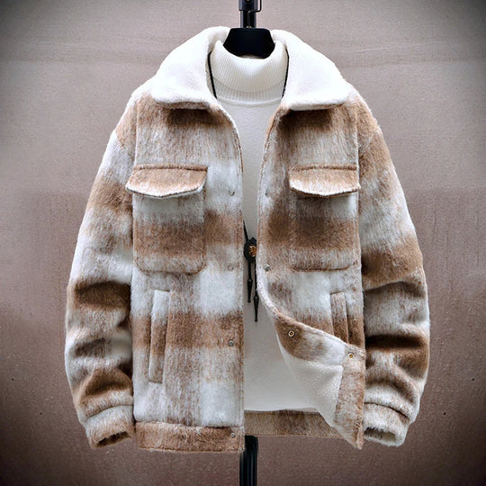 EB | Karierter Woll-Look-Jacke mit Fleece-Futter