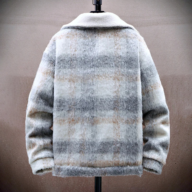 EB | Karierter Woll-Look-Jacke mit Fleece-Futter