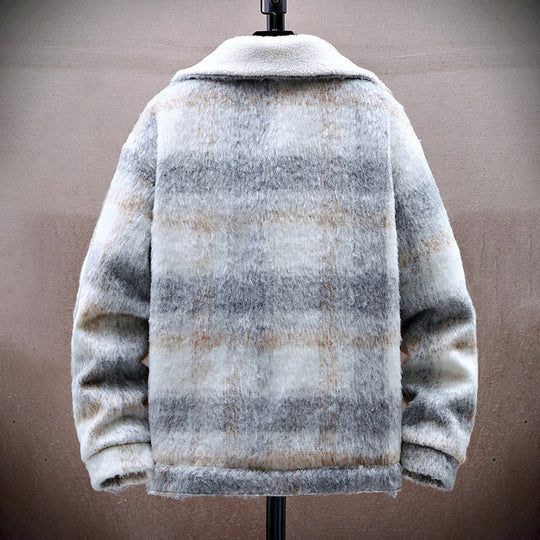 EB | Karierter Woll-Look-Jacke mit Fleece-Futter
