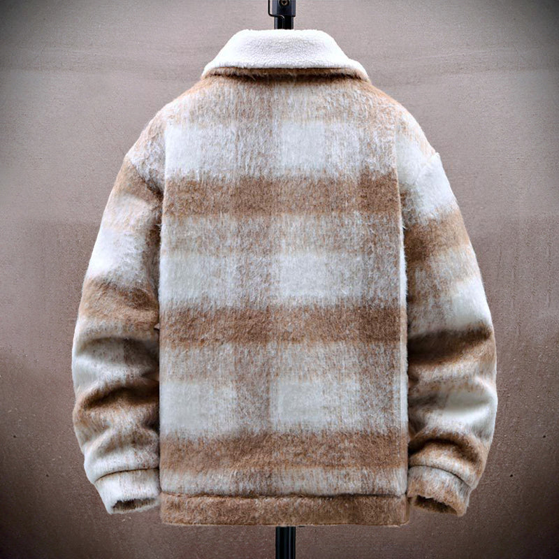EB | Karierter Woll-Look-Jacke mit Fleece-Futter