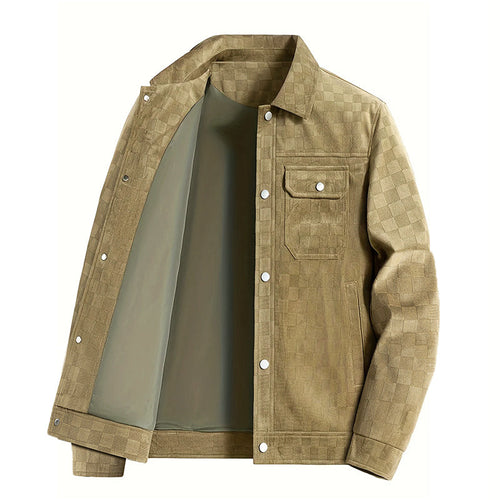 EB | Faux-Suede-Jacke mit Kariertem Muster