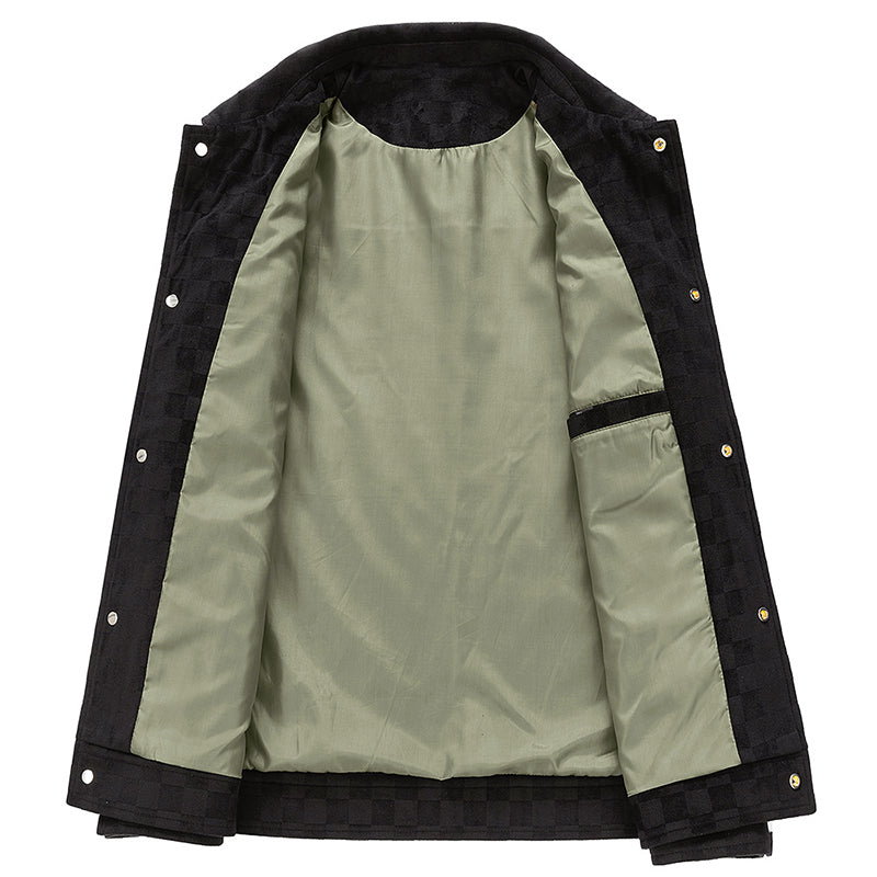 EB | Faux-Suede-Jacke mit Kariertem Muster
