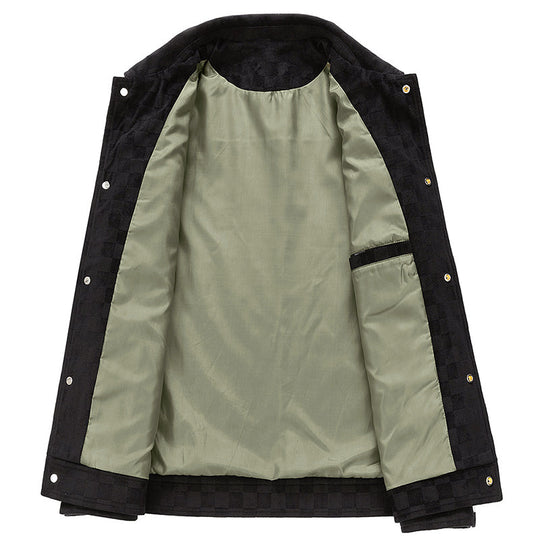 EB | Faux-Suede-Jacke mit Kariertem Muster
