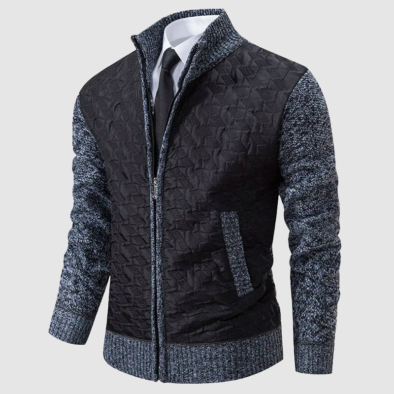 EB | Gestepptes Strickjacke mit Stehkragen
