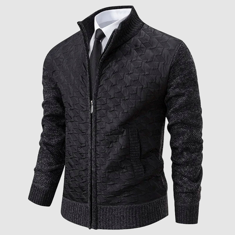 EB | Gestepptes Strickjacke mit Stehkragen